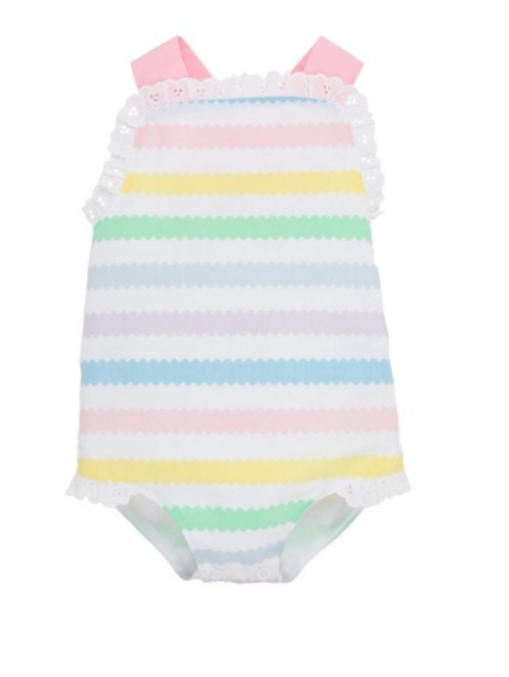 Tbbc Pastel Rainbow Stripe Baby Romper Sunsuit